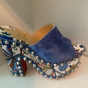 Authentic Christian Louboutin Massivatac 160 Cork-Heel Spike Red Sole Sandals